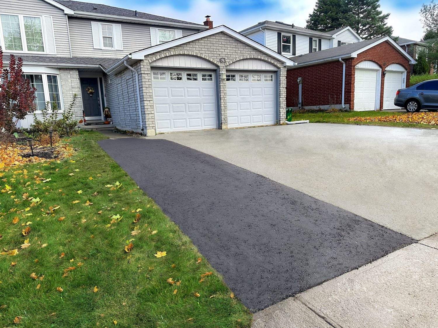 paved in front of a house